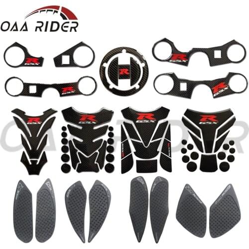 For SUZUKI GSXR GSX-R600 750 1000 K3 K4 K5 K6 K7 K8 K9 L1-L6 Carbon Tank Cap Sticker Tank Pad Fork Triple Tree Upper Clamp Decal