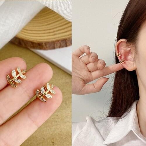 New 2021 Fashion Bohemian NO Piercing Crystal Rhinestone Ear Cuff Wrap Stud Clip Earrings for Women Girl Trendy Earrings Jewelry