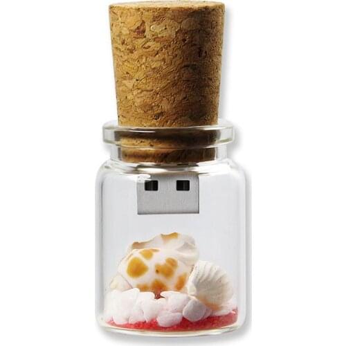 100% New Arrival Messenger Bottle Pendrive Usb Memory Glass Drift Bottle Usb Flash Drives 4G 8G 16G 32G 64G 128G 256GB Pen Drive