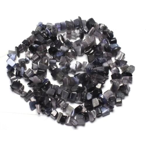 Wholesale 5-8 mm Gravel Shape Black Cat 's eye Natural Stone Irregular Opal Beads For Jewelry Making DIY Bracelet Strand 34