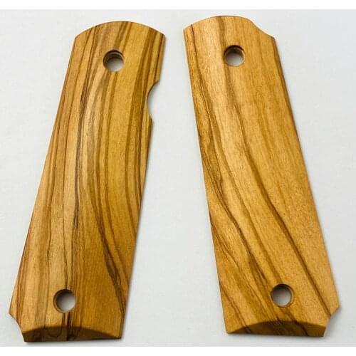 A pair Olive wood Tactical grip Non-slip Custom Grips Handle Scales for P4 ZY 1911