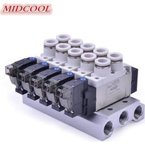 5/2Way 5/3 Way 7V0500M 100M 200M Series Pneumatic Solenoid Valve manifold
