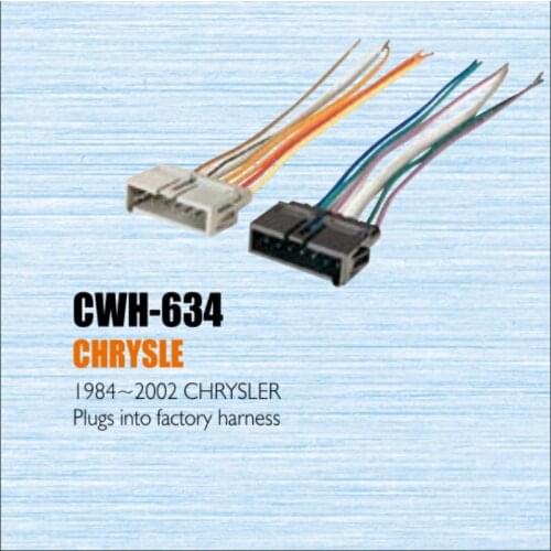 Plugs Into Factory Harness For Chrysle 1984-2002 - Radio Power Wire Adapter / Aftermarket Stereo Cable / Male DIN To ISO