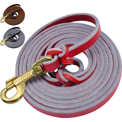 Dog Leash For German Shepherd Genuine Leather Dog Training Leashes Rope for Medium and Large Pet Dog Leads