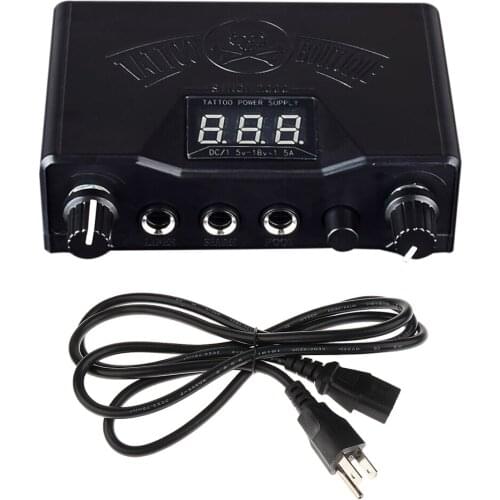 Professional Dual LCD Digital Tattoo Machine Power Supply Kit US Plug