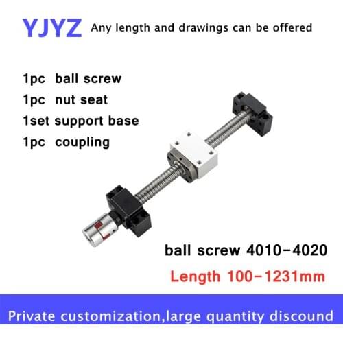 Direct selling customized processing of high precision ball screw screw set 4010 4020 (110-1161mm) more choices of nut