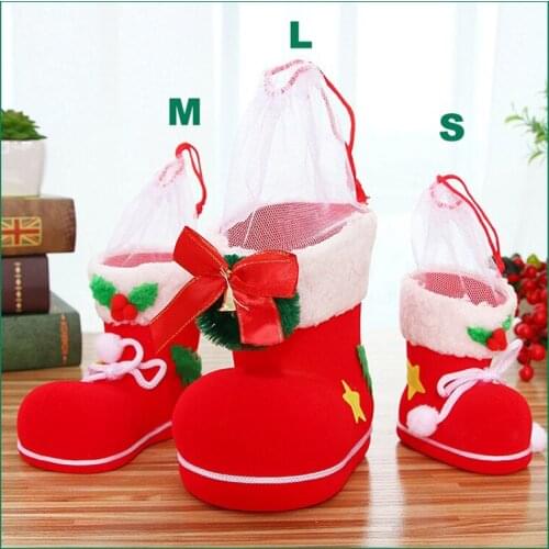 Boot Candy Bag Christmas Presents L, M, S Sizes For Chocolate and Candy Packing Party Gift