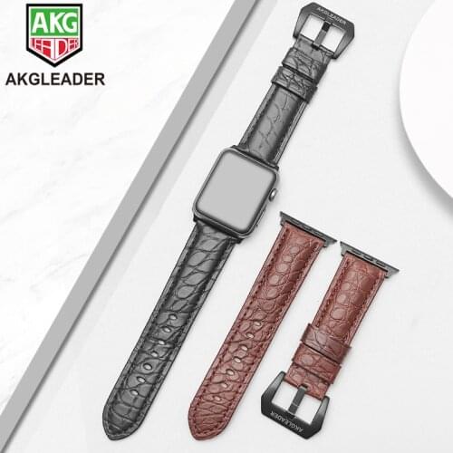 New Luxury Accessories Genuine Crocodile skin watch strap for apple watch 2 3 4 5 6 iwatch leather wristband 42mm 44mm 40mm 38mm