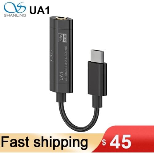 SHANLING Hi-Res UA1 USB-C DAC/AMP Adapters ES9218P HIFI Chip 32bit/384kHz DSD256 for Android Windows