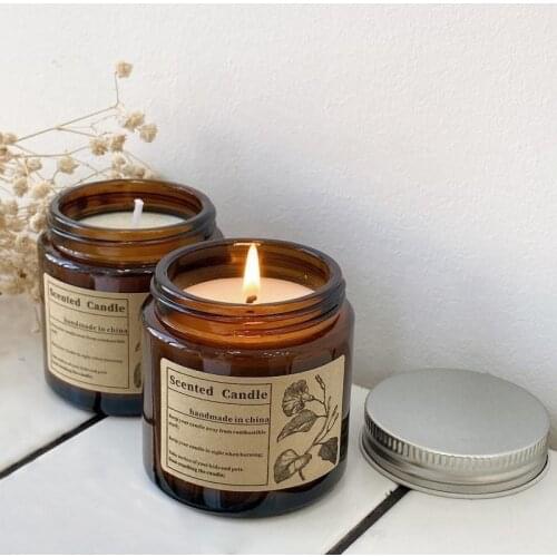 Ins Aromatherapy Soy Candle Scandinavian Style Minimalist Brown Bottle Bedroom Dormitory Decoration Gift 100ml