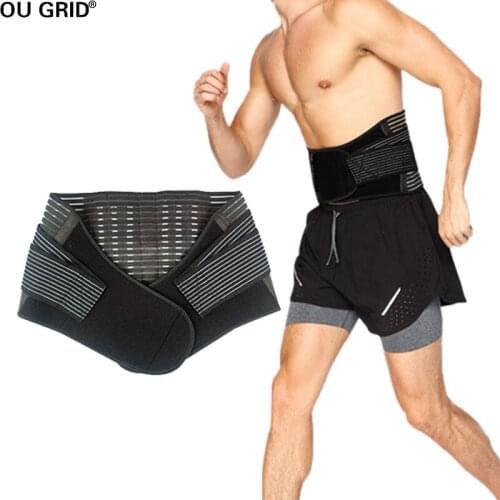 Stabilizing Lumbar Lower Back Brace Support Belt Dual Adjustable Straps Breathable Mesh Panels