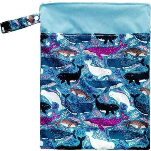 1PCS Baby Diaper Bag 30x40CM Cartoon Print Wet Dry Bag Resuable Waterproof Portable Maternity Nappy Handbag Baby Care