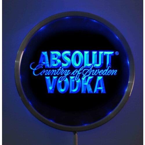 Rs-a0025 Absollut Vodka LED Neon Round Signs 25cm/ 10 Inch - Bar Sign with RGB Multi-Color Remote Wireless Control Function