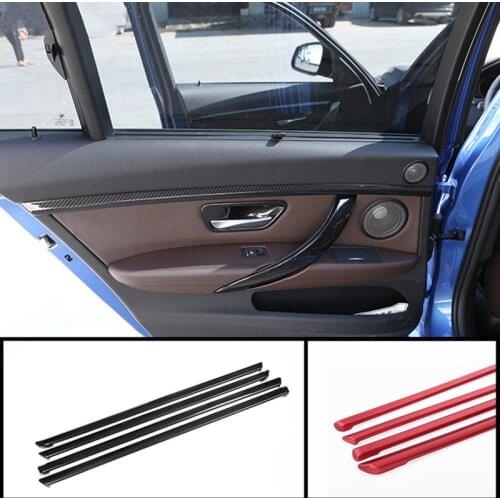 Carbon Fiber Color Interior Door Panel Decoration Cover Stickers Trim For BMW 3 series F30 2017-2019 Auto Accessories