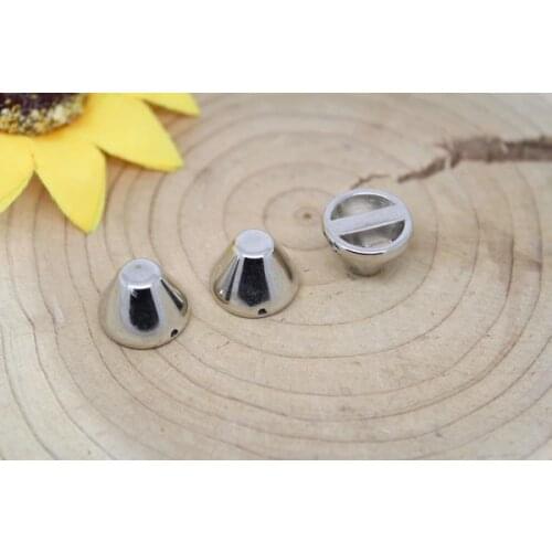100 pcs/Lot 1.3cm Trimits Sew On Copper Coated Studs Silver Bucket Shape For Sewing Diy And Craft