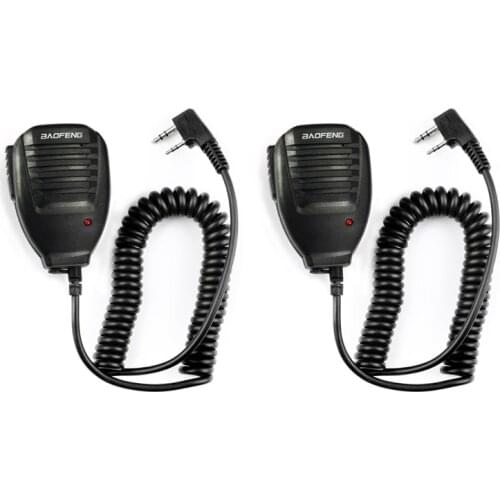 2pcs BaoFeng Speaker Microphone MIC PTT Walkie Talkie Accessories Handheld for UV-5R BF-888S UV-82 GT-3 BF-F8 UV-5RE UV-6R