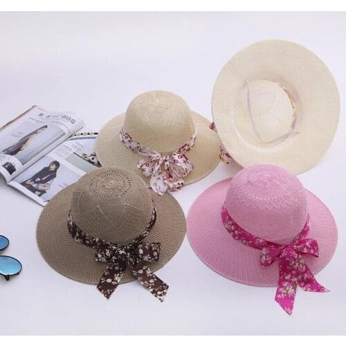 2020 New Fashion Spring/Summer Women Outdoor Sunshade Sunscreen Lafite Straw Hat Fisherman Hat