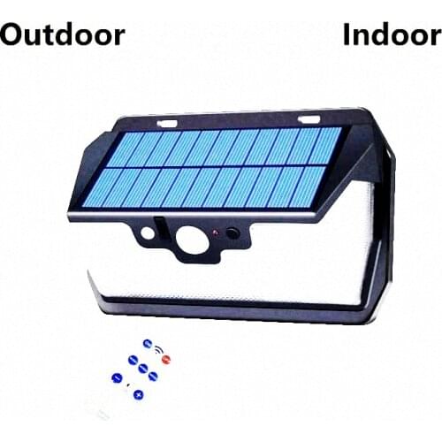 55 leds Solar light remote control radar 3 side lighting usb port ip65 smart led lamp Outdoor Garden street patio yard wa