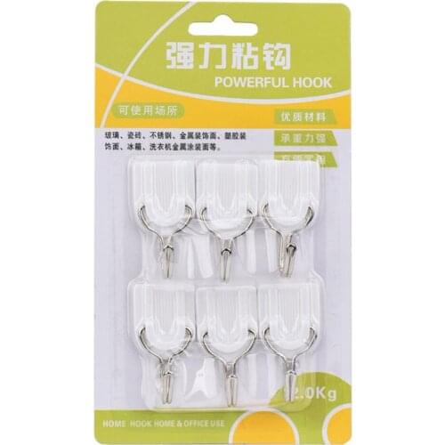 6/12/30Pcs/set Strong Sticky Hooks Door Wall Hanger Holder Tiles Glass Adhesive Hooks for Bathroom Kitchen Utensil Clothing