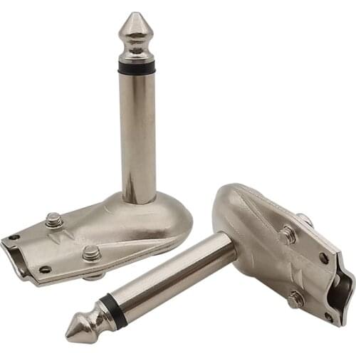 90 Degree Right Angle 6.35 mm Mono 2 Pole Jack Plug Guitar Audio Cable Phono Pancake Type 1/4 Inch Plugs Soldering Connector