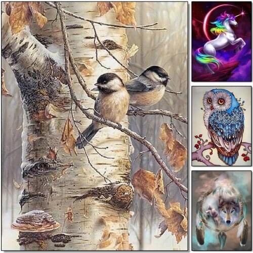 DIY 5D Diamond Painting Full Square Animals Birds Cross Stitch Mosaic Picture of Rhinestones Decor Diamond Embroidery landscape