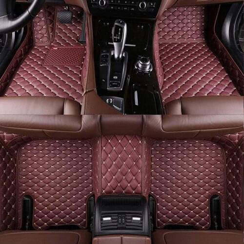 Car Floor Mats Car Carpet Floor Liner Artificial Custom Leather For Volkswagen VW Touran 2017 2018 2019 2020