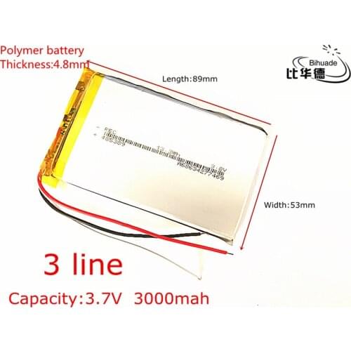 Free shipping 1pcs/lot 3.7 v lithium polymer battery 3000 mah 485389 mobile power supply 7 'tablet