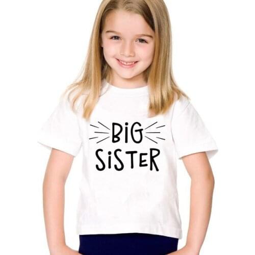 Brand Casual Baby Boys Girls Summer T-shirt Short Sleeves Big Brother Tops Big Sister Cute Outfit Childrens Funny Tee Shirts