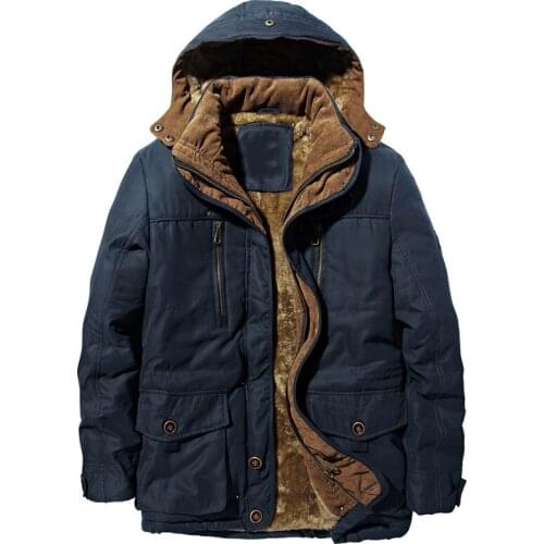 Brand Military Style Winter Hooded Coats and Jackets For Man Fleece Parkas Velvet Outwear Mens Coats Plus Size 4XL Warm Overcoat