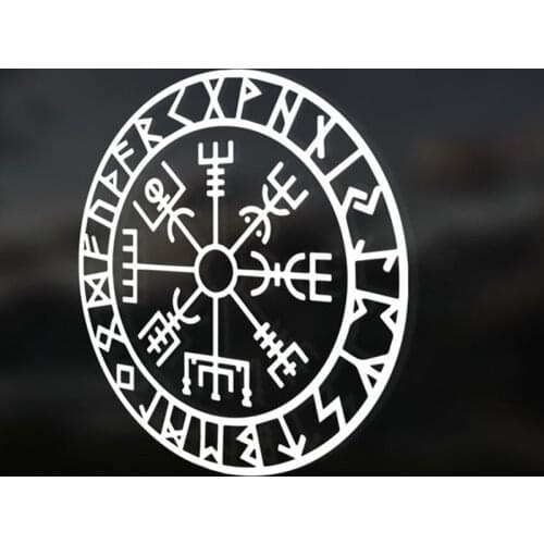 Black/Sliver Viking Compass Campervan Car Sticker Small/Big Size Removable Waterproof Window Body Decal CL812