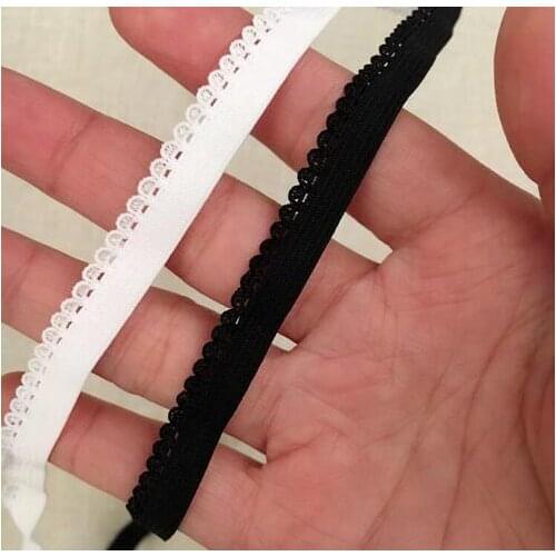 20 Meters Black Elastic Stretch Thin Lace Ribbon Lace Trim Sewing for Sewing Underwear DIY Craft Accessories 9mm