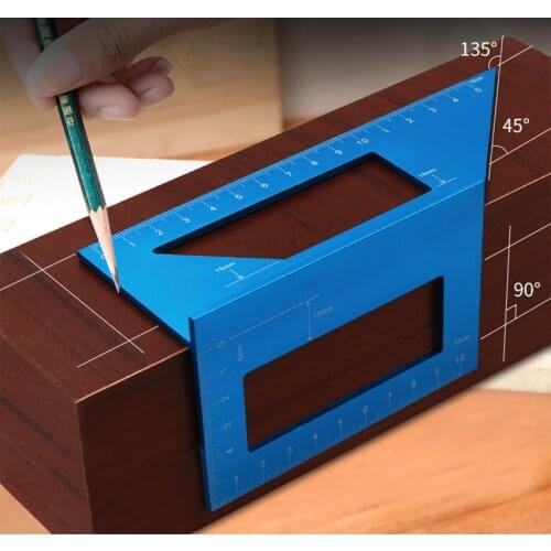 Mintiml 15cm Aluminum Alloy Wooden Ruler T-shaped Marking Gauge Measure Tool For Woodworking Home DIY