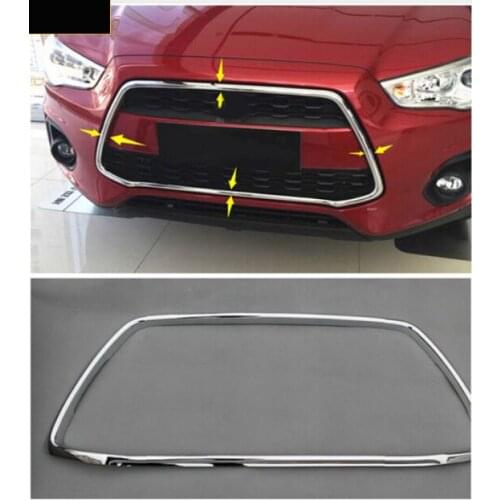 For Mitsubishi ASX Outlander Sport 2013 2014 2015 ABS Chrome Front Center Grille Grill Frame Cover 1pcs NEW