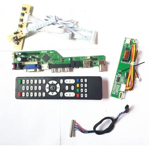 For N141X7-L04/L05 VGA HDMI-Compatible AV USB RF Remote+Inverter+keyboard 1CCFL 30Pin LVDS TV53 controller board LCD