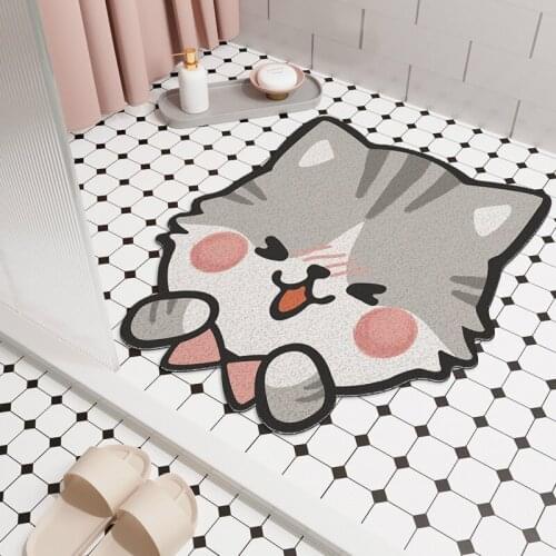 Environmental protection odorless bathroom sand free mat home cute cartoon dust-proof doormat modern simple waterproof tapete