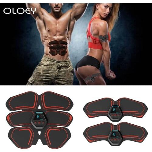 EMS Body Building Abdominal Smart Fitness Equipments Electric Muscle Toner Machine Wireless Toning Belt USB Charging Home Gym