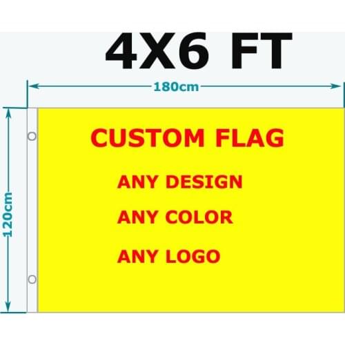 Aerlxemrbrae Custom flag 180X120cm (4x6FT) Polyester cheap price and high quality all size all logo flag Custom flag
