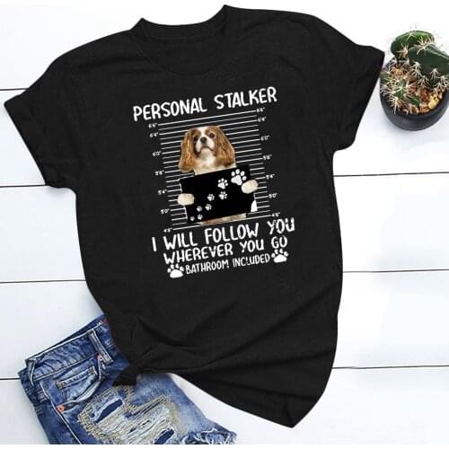 Summer Women T-Shirts Animal Dog Letter Print Casual Short Sleeve O-Neck Tops Tee Tshirt Harajuku Female T-shirt Women Clothes