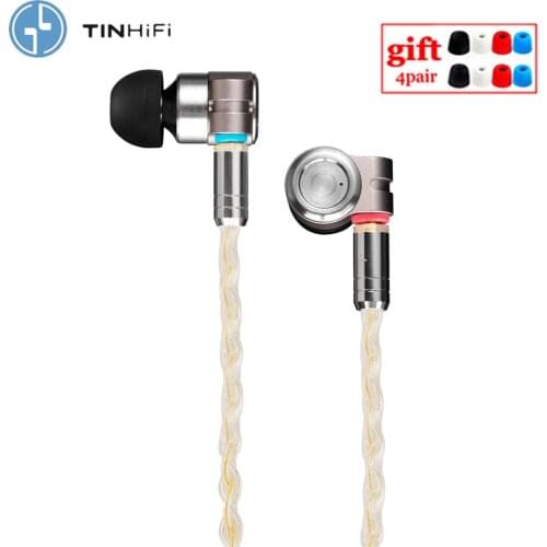 TinHIFI T3 1BA 1DD HIFI Hybrid Driver In Ear Earphone IEM Monitor Earphone Earbud with Gold-plated OFC SPC MMCX Cable T4 P1 T2
