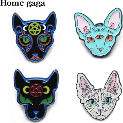Homegaga Cartoon Cat Brooch Cute Enamel Metal Badge Costume Decoration Jacket Sweater Badges Lapel Pin Hat Pin Jewelry D2858