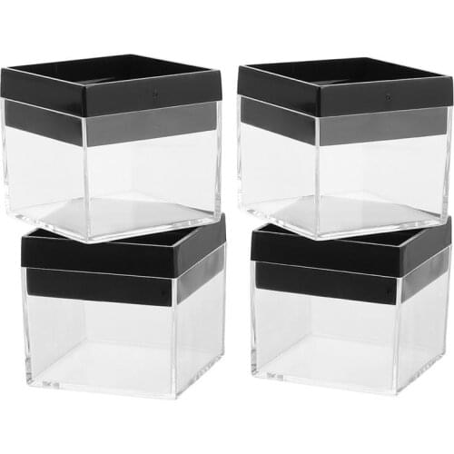 10Pcs Square Rock Mineral Display Boxes Plastic Transparent Display Case Jewelry Organizer Display Holder For Mineral Collection