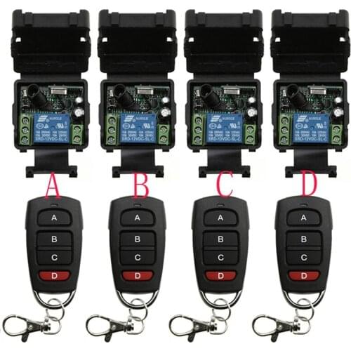 Mini Wireless RF Remote Control Light Switch 10A Relay Output Radio DC12V 24V 1 CH Channel 1CH Receiver Module +Transmitter