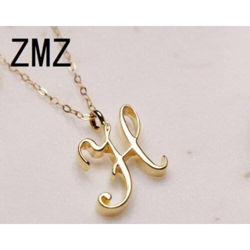 ZMZ 50pcs/lot 2019 Europe/US fashion English letter pendant lovely letter H text necklace gift for mom/girlfriend party jewelry
