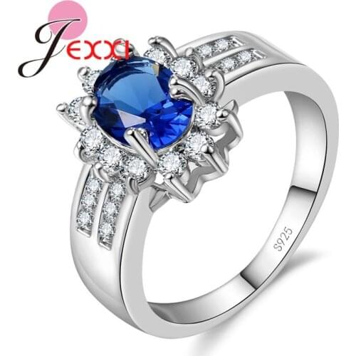 Fashion Oval Cubic Zirconia Anniversary Finger Ring 925 Sterling Silver for Women Wedding Engagement Jewelry Gift