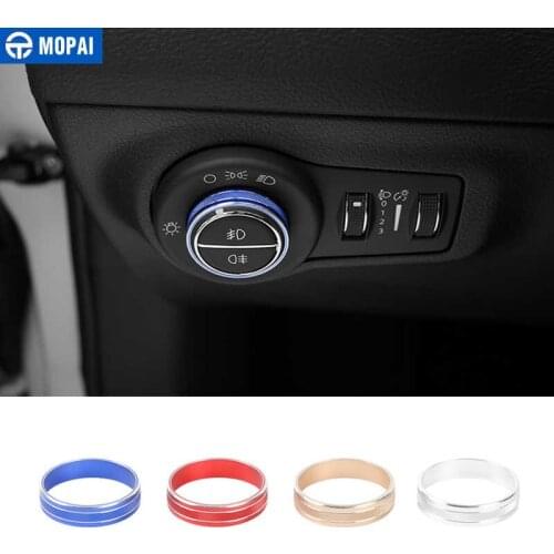 MOPAI Aluminium Alloy Car Interior Headlight Switch Knob Decoration Cover Ring for Jeep Compass 2017 Up Car Accessories Styling