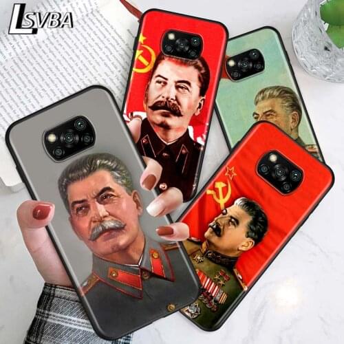 Stalin Soviet Union for Xiaomi Poco X3 NFC X2 M3 M2 F2 F3 Pro C3 F1 A2 Lite Mix3 Play Silicone Soft Black Phone Case