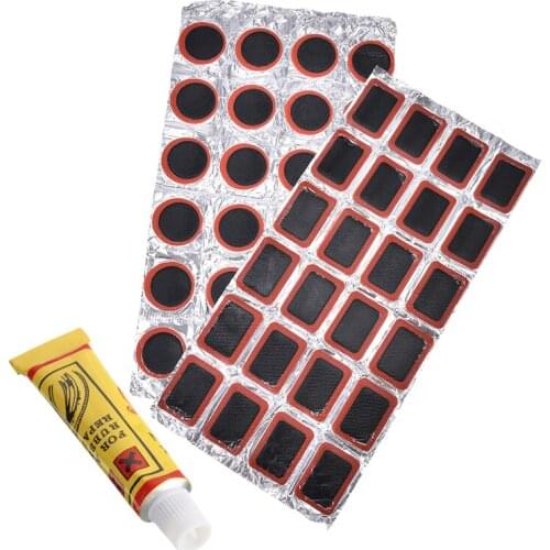 A Set of Bicycle Tire Repair Tools 24Pcs/Tire Tyre Tube Rubber Puncture Patches Set +10ML Bike Tire Tyre Repair Glue Bike Tire