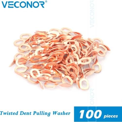 100pcs Twisted Dent Pulling Rings Hook Washer Stud Welding Kit Car Spotter Welder Comsumables Accessories Folded Oval Pull Pads