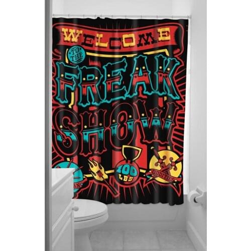 Freak Show Punk Circus Style Shower Curtain Bathroom Waterproof Mildewproof Polyester Fabric With 12 Hooks 180cm*200cm