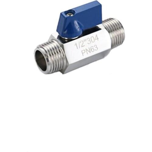 1/8" 1/4" 3/8" 1/2" 3/4" 1" BSP Male to Male Thread 304 Stainless Steel Mini Ball Valve Adapter Coupler For Water Oil Gas